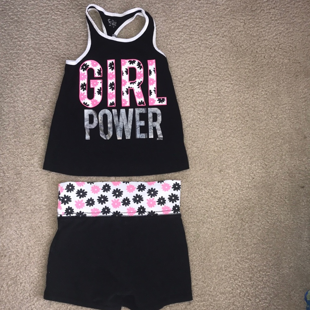 Justice girls top and shorts shorts
